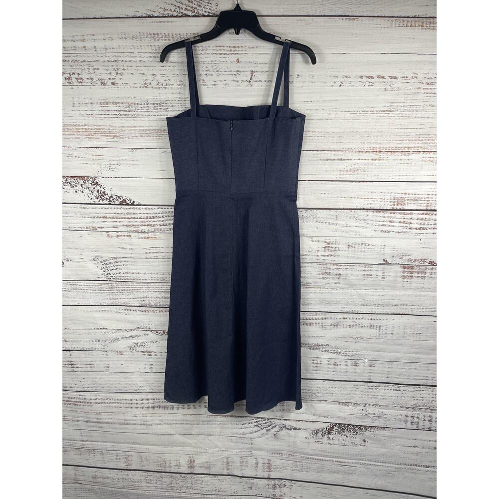 Lynn Lugo Dress Women's Size10 Blue Denim Fit & Flare A-Line Strappy Made in USA - Picture 7 of 8